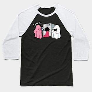 Mad Pink Ghost Baseball T-Shirt